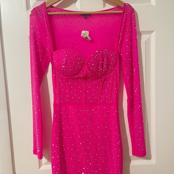 Dresses & Skirts - Elegant Pink Rhinestone Dress